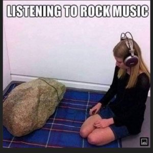Listening to rock music