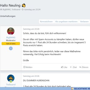 Ich hasse euch alle. Scheiß Dreckshurensohnforum