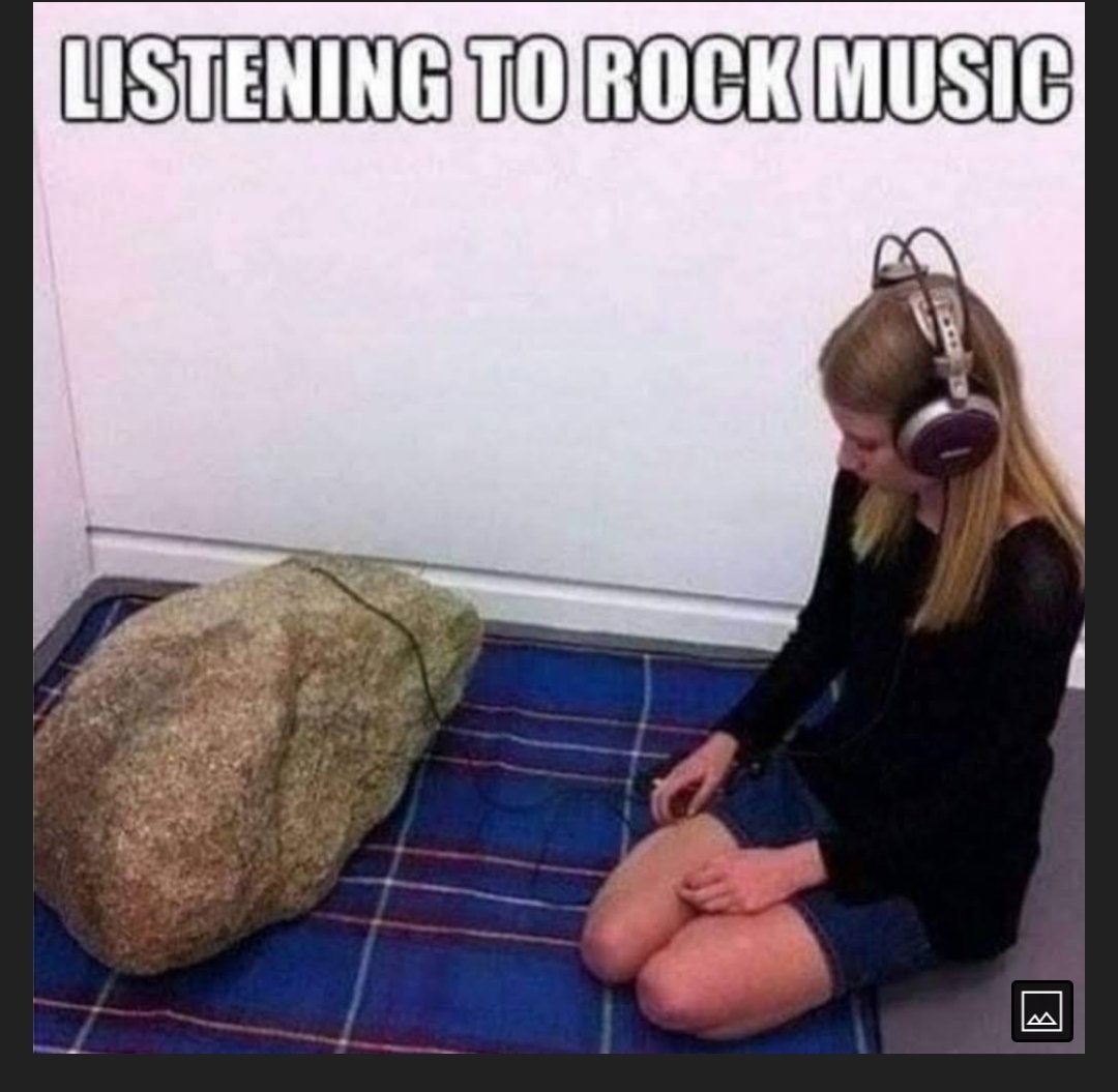 Listening to rock music